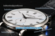 Patek Philippe Calatrava Miyota Quartz Steel Case with Roman Numeral Markers and White Dial