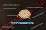 Chopard L.U.C 9015 Auto Rose Gold Case with White Dial and Brown Leather Strap - 1:1 Original (JF)