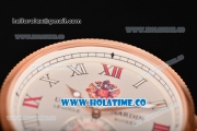 Ulysse Nardin Imperial St. Petersburg Maxi Marine Chronometer Enamel Limited Edition Auotmatic Rose Gold Case with White Dial and Roman Numeral Markers