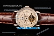 A.Lange&Sohne Tourbilon Pour Le Merite Asia Automatic Steel Case with White Dial and Brown Leather Strap