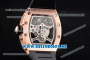 Richard Mille RM 51-01 Tourbillon Tiger and Dragon Asia Manual Winding Rose Gold Case with Seleton Dial and Black Rubber Strap Diamonds Bezel