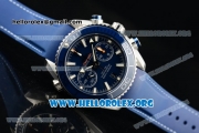 Omega Seamaster Planet Ocean Chrono Clone Omega 9300 Automatic Steel Case with Blue Dial and Blue Rubber Strap (EF)