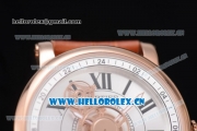 Cartier Rotonde de Cartier Astrotourbillon Asia 2813 Automatic Rose Gold Case with Silver Dial Roman Numeral Markers and Brown Leather Strap
