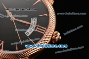 Patek Philippe Calatrava Swiss ETA 2824 Automatic Rose Gold Case with Black Dial and Stick/Roman Numeral Markers