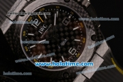 IWC Ingenieur Carbon Performance Swiss Valjoux 7750 Automatic Carbon Fiber Case with Black Rubber Bracelet White Markers and Carbon Fiber Dial (K)