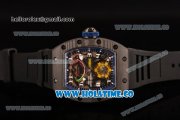 Richard Mille Jean Todt Limited Edition RM 036 Asia Seagull SH Automatic Carbon Fiber Case with Skelton Dial White Markers and Blue Inner Bezel