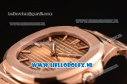 Patek Philippe Nautilus Miyota 9015 Automatic Rose Gold Case with Brown Dial and Rose Gold Bracelet - 1:1 Original