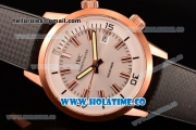 IWC Aquatimer Vintage 1967 Swiss ETA 2824 Automatic Rose Gold Case with Stick Markers White Dial and Black Rubber Strap