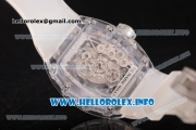 Richard Mille RM 56-01 Tourbillon Miyota 6T51 Manual Winding Sapphire Crystal Case with Skeleton Dial and Aerospace Nano Translucent Strap - White Inner Bezel