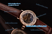 IWC Portuguese Asia HT30 Automatic with Tourbillon Rose Gold Case and Brown Leather Strap Skeleton Dial