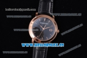 Audemars Piguet Jules Audemars Clone AP Calibre 3120 Automatic Rose Gold Case with Black Dial and Stick Markers (EF)