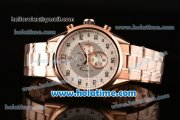 Tag Heuer Mikrograph Chrono Miyota OS10 Quartz Full Rose Gold with White/Grey Dial and Arabic Numeral Markers