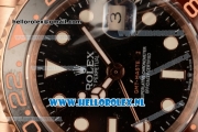 Rolex GMT-Master II 2836 Auto Rose Gold Case with Black Dial and Rose Gold Bracelet