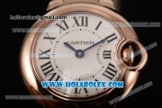 Cartier Ballon Bleu De Small Swiss Quartz Rose Gold Case/Bracelet with White Dial and Black Roman Numeral Markers