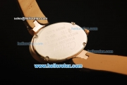 Cartier d'Art Swiss Quartz Rose Gold Case with Silver Dial and Black Leather Strap