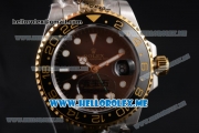 Rolex GMT-Master II Asia 2813 Automatic Two Tone Case/Bracelet with Black Dial and Dot Markers