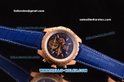 Breitling for Bentley RL10 Tourbillion Automatic Rose Gold Case with Blue Dial and Blue Leather Strap