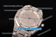 Audemars Piguet Royal Oak 41MM Asia 2813 Automatic Steel/Diamonds Case with White Inner Bezel and Diamonds Bezel (EF)