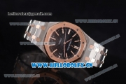 Audemars Piguet Royal Oak Clone AP Calibre 3120 Automatic Two Tone Case/Bracelet with Black Dial and Stick Markers (JF)