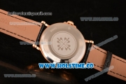 Patek Philippe Calatrava Miyota Quartz Rose Gold Case with Black Dial and Roman Numeral Markers