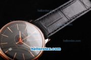 Vacheron Constantin New Model Swiss ETA 2892 Automatic Movement Rose Gold Case with Black Dial and Stick Markers