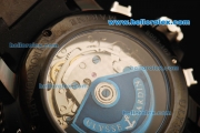 Ulysse Nardin Marine Chronograph Swiss Valjoux 7750 Automatic Movement PVD Case with White Markers and Black Rubber Strap