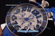 Gaga Milano Chrono 48 Miyota OS20 Quartz PVD Bezel with Silver Dial and Blue Numeral Markers