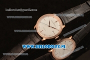 Girard Perregaux 1966 9015 Auto Rose Gold Case with White Dial and Black Leather Strap