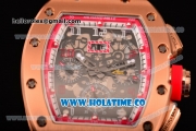 Richard Mille RM005 FM Asia Automatic Rose Gold Case with Skeleton Dial and Red Inner Bezel