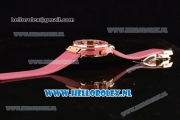 Hublot Big Bang Tutti Japanese Miyota Quartz Rose Gold Case with Red Dial Stick Markers and Pink Rubber Strap