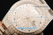 Rolex Day Date Oyster Perpetual Swiss ETA 2836 Automatic Movement Steel Case with Diamond Bezel and Diamond Dial