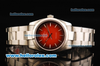 Rolex Air King Automatic Movement Full Steel with Red Dial and White Stick Markers