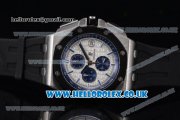 Audemars Piguet Royal Oak Offshore Chrono Miyota OS Quartz Steel Case with White Dial Black Rubber Strap and PVD Bezel (EF)