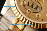 Rolex Day-Date Oyster Perpetual Swiss ETA 2836 Automatic Movement Steel Case with Gold Bezel and Two Tone Strap