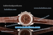 Breitling Bentley Barnato Chrono Swiss Valjoux 7750-SHG Automatic Stainless Steel Case with Brown Leather Bracelet and Brown Dial