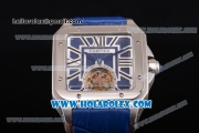 Cartier Santos Tourbillon Asia Automatic Steel Case with Blue Dial and Roman Numeral Markers