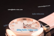 Omega Ladymatic Swiss ETA 2671 Automatic Rose Gold Case with White Stripy Dial and Pink Leather Strap-1:1 Original