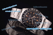 Rolex GMT Master Vintage Asia 2813 Automatic Full Steel With Black Bezel and Black Dial-Yellow Punctate Markers