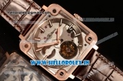 Bell & Ross BR X2 Tourbillon Manual Winding Rose Gold Case With Alligator Strap All Sapphire