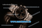 Rolex Daytona Chrono Clone Rolex 4130 Automatic Steel Case with Gray Dial PVD Bezel and Steel Bracelet (EF)