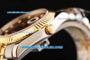 Rolex Datejust II Oyster Perpetual Automatic Movement Steel Case with Diamond Markers and Gold Bezel-Two Tone Strap