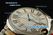 Cartier Ballon Bleu De Swiss ETA 2836 Automatic Steel Case/Bezel Two Tone Strap White Dial Roman Markers