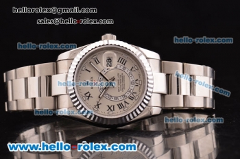 Rolex Sky-Dweller Asia 2813 Automatic Steel Case/Strap with Grey Dial and Roman Markers