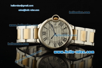 Cartier Ballon Bleu De Swiss ETA 2836 Automatic Steel Case/Bezel Two Tone Strap White Dial Roman Markers