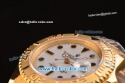 Rolex Yacht-Master Swiss ETA Original 2836 Automatic Gold Case with Black Markers White Dial and Yellow Gold Strap