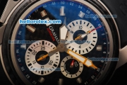 Graham Airwing Oversize Swiss Valjoux 7750 Automatic Movement Titanium Case with Blue Dial and Black Rubber Strap