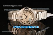 Cartier Ballon Bleu De Medium Swiss ETA 2671 Automatic Steel Case Silver Dial Roman Numeral Markers and Steel Bracelet - 1:1 Original