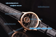 Jaeger-LECoultre Master Tourbillon ST22 Automatic Rose Gold Case with Black Dial and Black Leather Strap