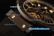 Hublot Big Bang Skeleton Swiss Tourbillon Manual Winding Movement Ceramic Case and Bezel with Black Rubber Strap