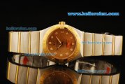 Omega Constellation Swiss ETA Quartz Movement Steel Case with Gold Case and Gold Dial - Lady Model